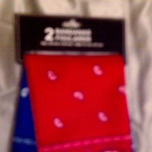 4 PC Handkerchiefs in red and blue square for pock